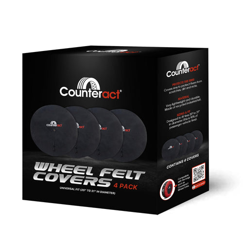 CBB-WTFC Counteract Felt Covers to Protect Rims - 4 Pack - Includes Fixing Lines and Plastic Clips - Wheel Totes Sold Separately - Designed to Fit Tires 20" to 31" in Diameter