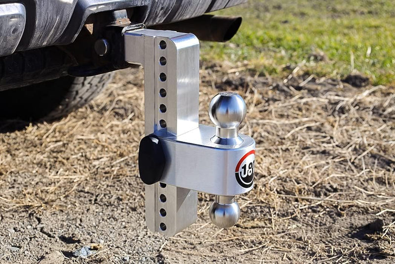 Weigh Safe Adjustable Trailer Hitch Ball Mount - 6" Hitch Adjustable Drop for 2" Receiver - Premium Heavy Duty Aluminum Trailer Tow Hitch w/ Stainless Steel Tow Balls (2" & 2 5/16") - 12,500 lbs GTW