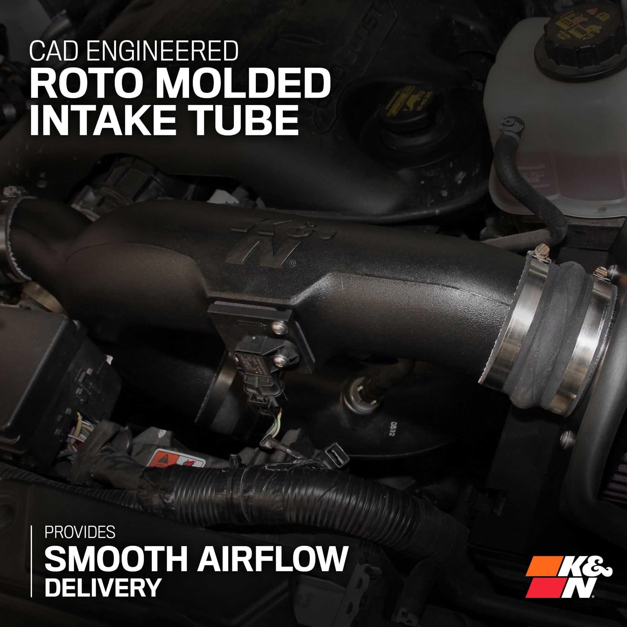 Cold Air Intake System K&N: High-Flow Air Filter, Increase Performance & Towing: Compatible with 2011-2014 FORD: F150, 57-2583