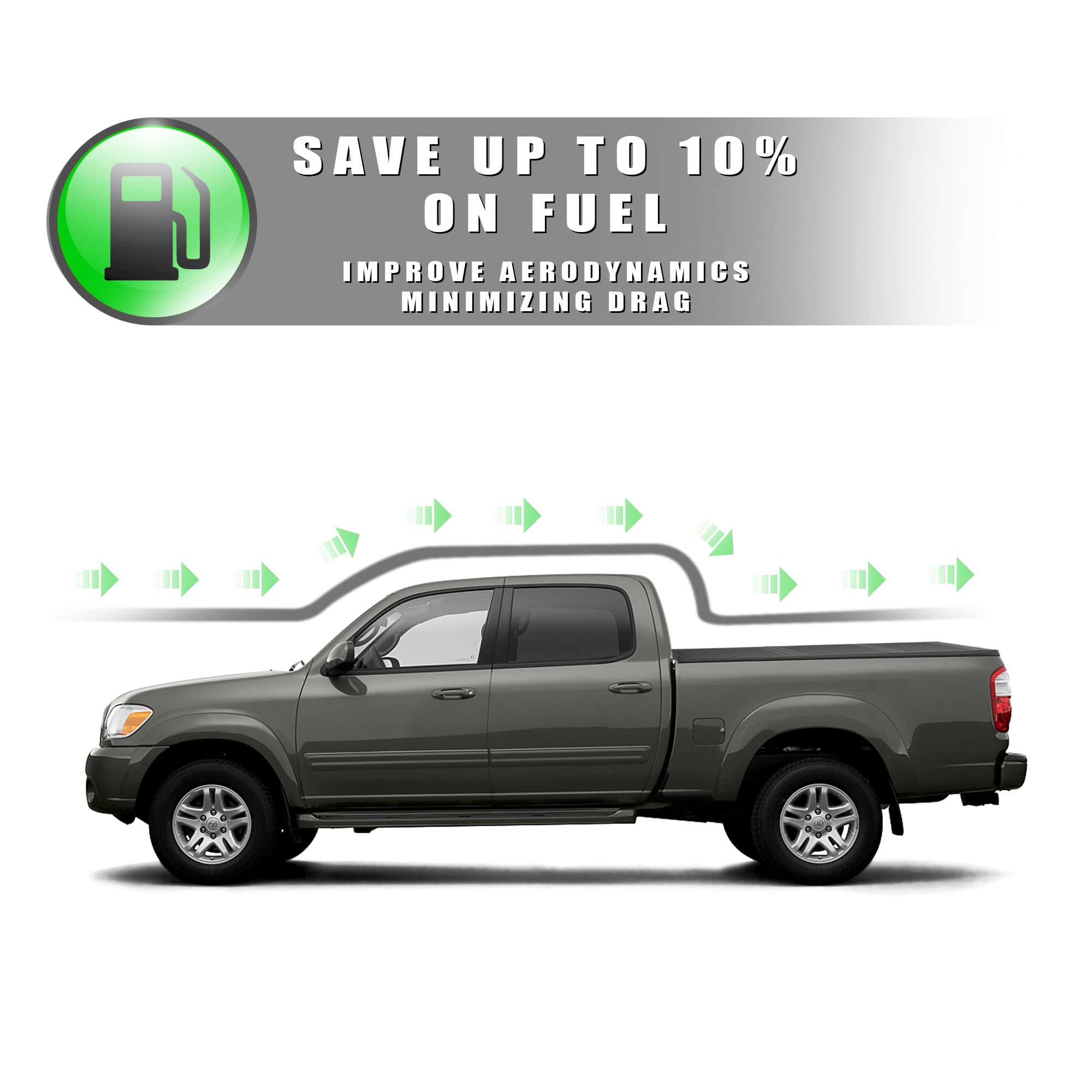 Toyota Tundra Low Profile Hard Tri-Fold Bed Cover for 2004 2005 2006 Toyota Tundra 6.2 Ft (74.4") | CoveRex TFX Series | 8705353