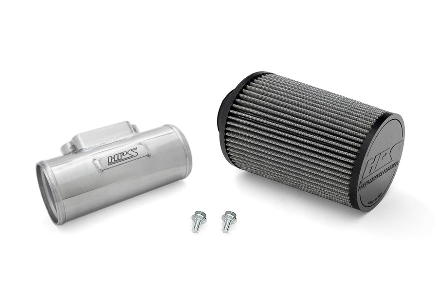 HPS 3" Polished Aluminum MAF Sensor Housing with HPS-4297 Cone Air Filter Compatible for Lexus Toyota 2JZ 1MZ 1UZ Engine, MAFT-1603