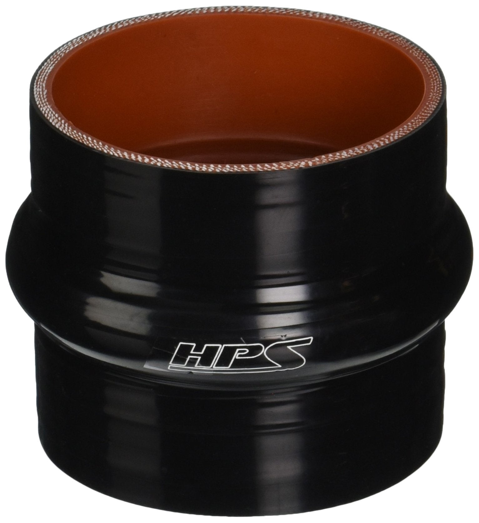 HPS Silicone HTSHC-300-BLK High Temperature 4-ply Reinforced Straight Hump Coupler Hose, 60 PSI Maximum Pressure, 3" Length, 3" ID, Black