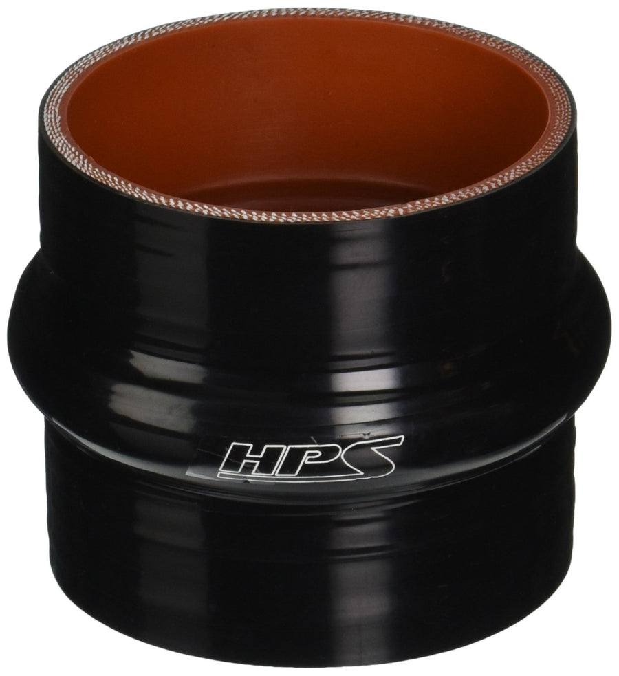HPS Silicone HTSHC-300-BLK High Temperature 4-ply Reinforced Straight Hump Coupler Hose, 60 PSI Maximum Pressure, 3" Length, 3" ID, Black