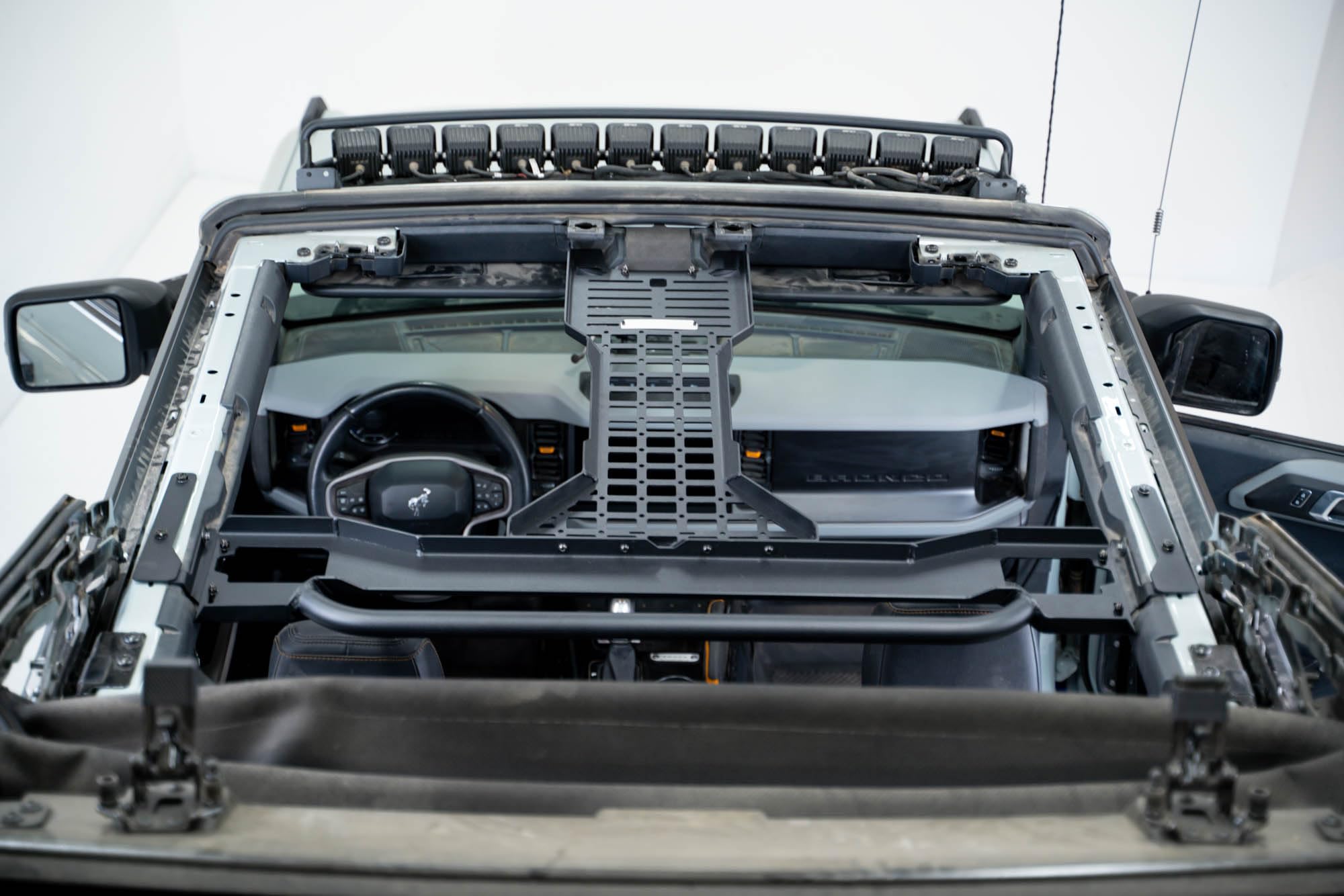 DV8 Offroad Molle Panel Overhead for The 2021-2025 Ford Bronco Soft Top & Hard Top 4-Door Models | Great for Molle Bags, CB/Race Radio, Phone Holders, Holster, Sheaths & More | Rear Grab Handle