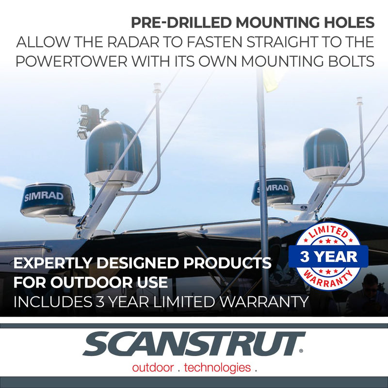 Dual PowerTower Modular strut for Radome and satcom or Camera