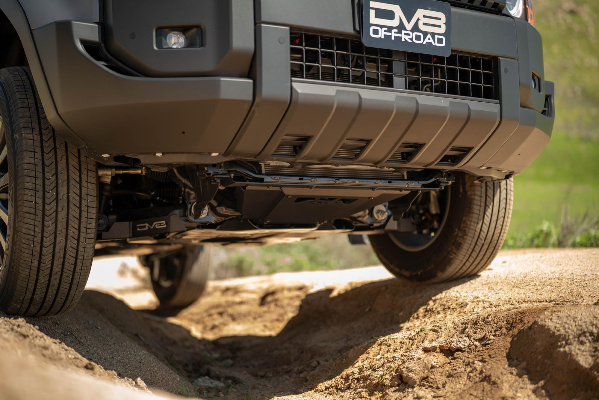 Front Skid Plate DV8 Offroad for 2024-2025 Toyota Land Cruiser | Protects Bottom of Engine & Intercooler | Installs to 4 Mounting Points for a Sturdy Design | Micro-Texture Black Powder Coat | Steel