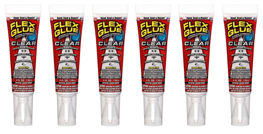 Flex Seal Flex Glue GFSCLRR04 Clear Rubberized Waterproof Adhesive (Tube 4oz)
