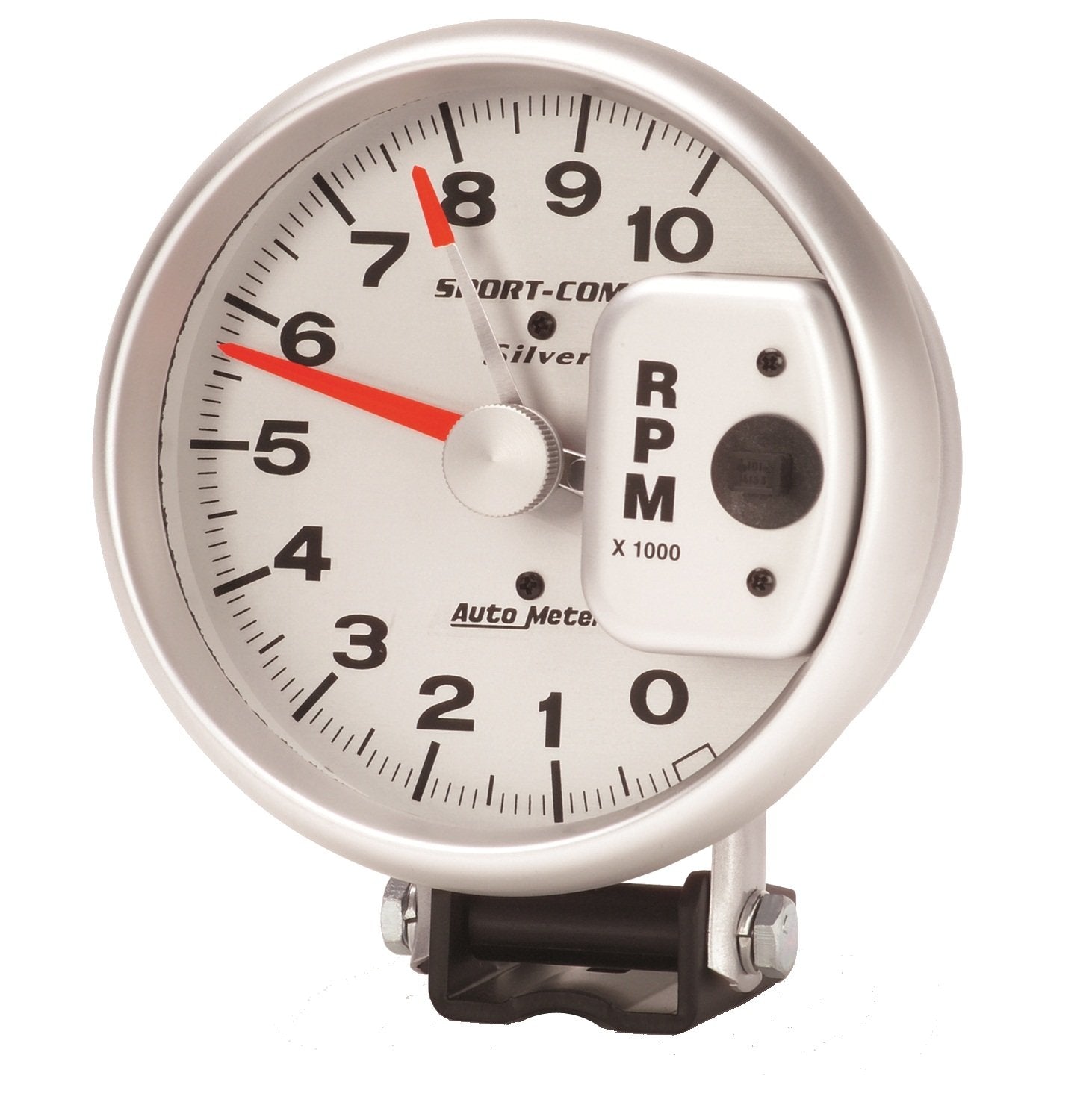 Auto Meter | 5" Silver 3910 - Tachometer - Pedestal Mount - 10,000 RPM