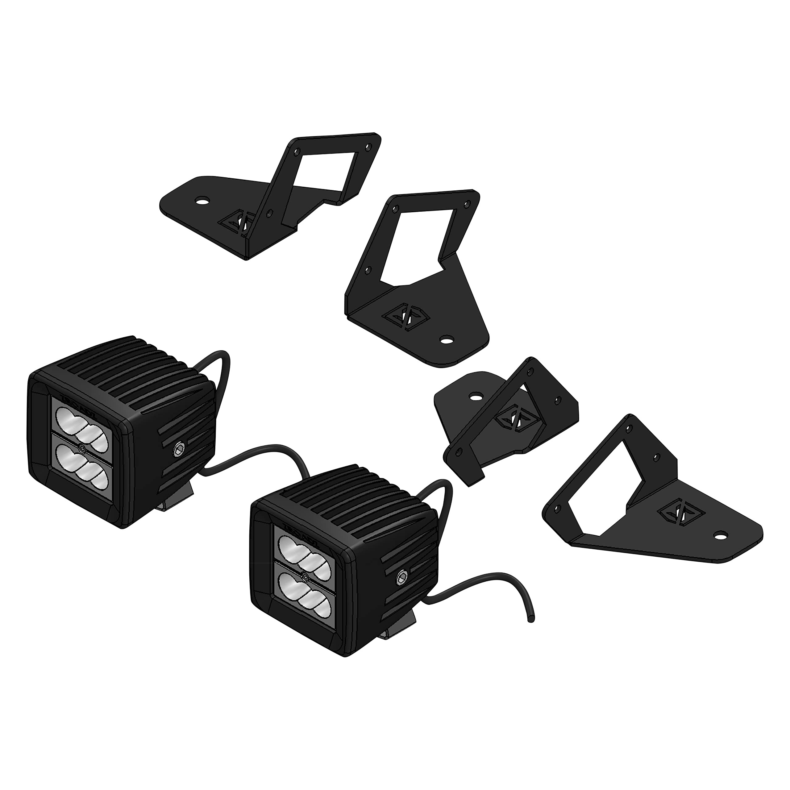 ZROADZ LED Pod Light Kit Z334811-KIT (JEEP Wrangler Roof Side Extra), Black