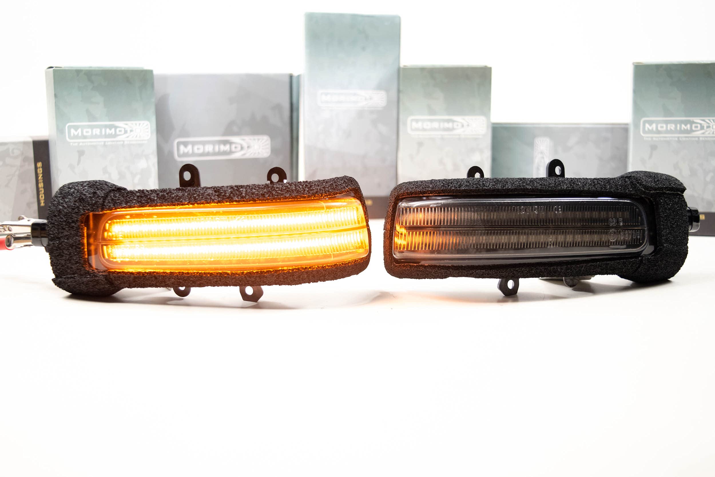 Morimoto XB LED Side Mirror Lights, Housing Smoked, Fits Toyota Tacoma (12-15), Plug and Play Assembly, Easy Install, Front Amber LED Lights (1x LFM24)