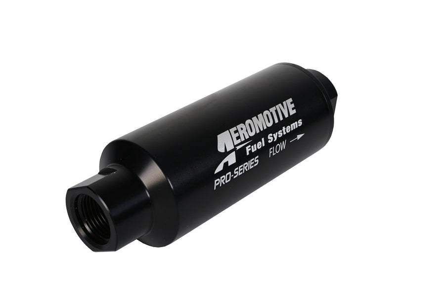 In-Line Aeromotive 12342 Filter, 40-Micron Stainless Mesh Element, ORB-12 Port, Nickel-Chrome, Pro-Series, 2-1/2" OD