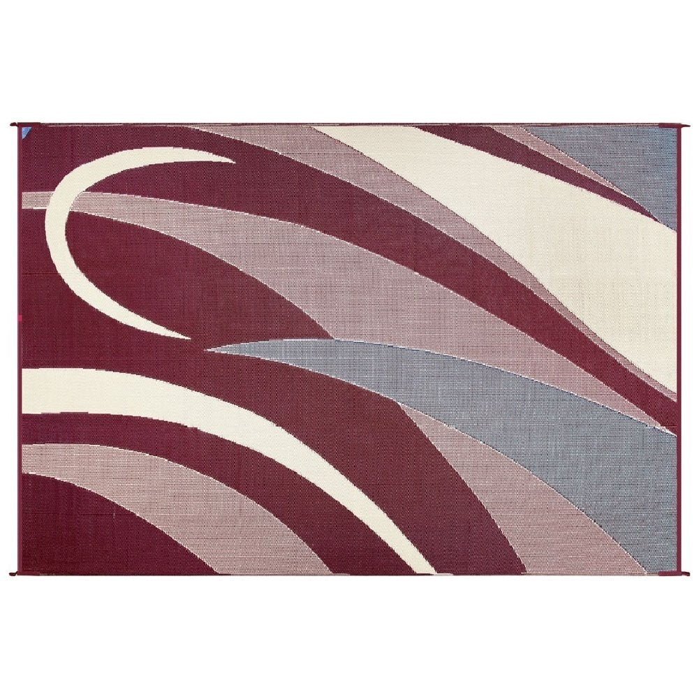 Camping Stylish GA5 Burgundy/Black 8-Feet x 12-Feet Graphic Reversible Mat