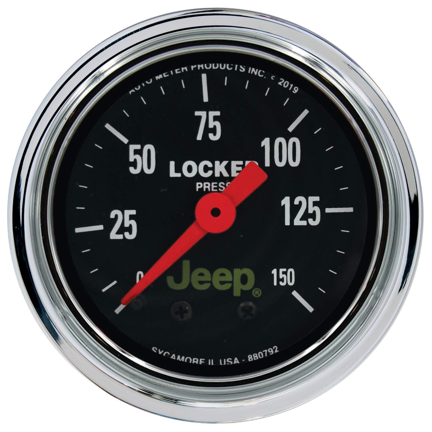 Air Locker Auto Meter Press, 2 1/16", 150Psi, Mechanical, Jeep