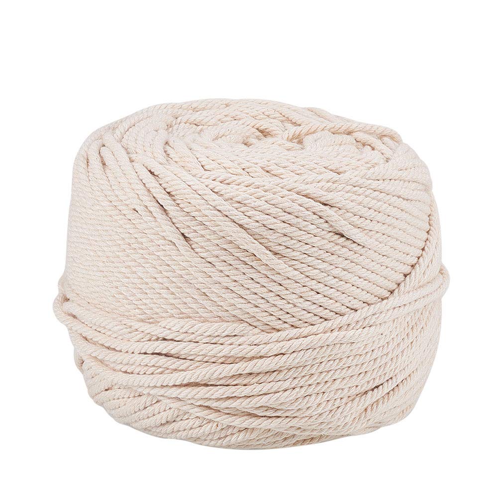 Natural Cotton JEWELEADER 110 Yards Macrame Cord 4mm Twisted Soft Knitting Rope for Handmade Crafts Decoration Wall Hanging Plant Hanger Crocheting Bohemia Dream Catcher Navajo White