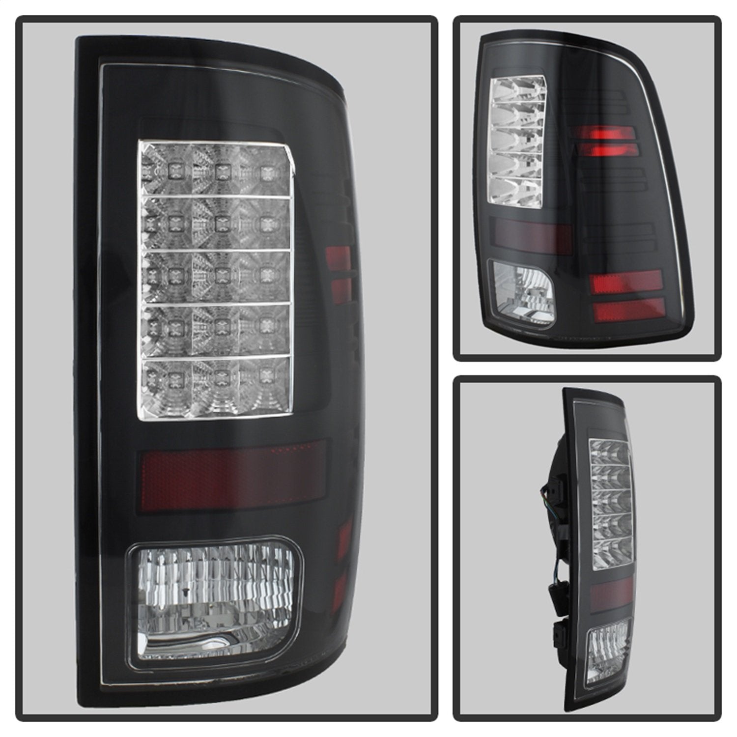 LED Tail Lights Black/Clear Spyder Auto 5077530