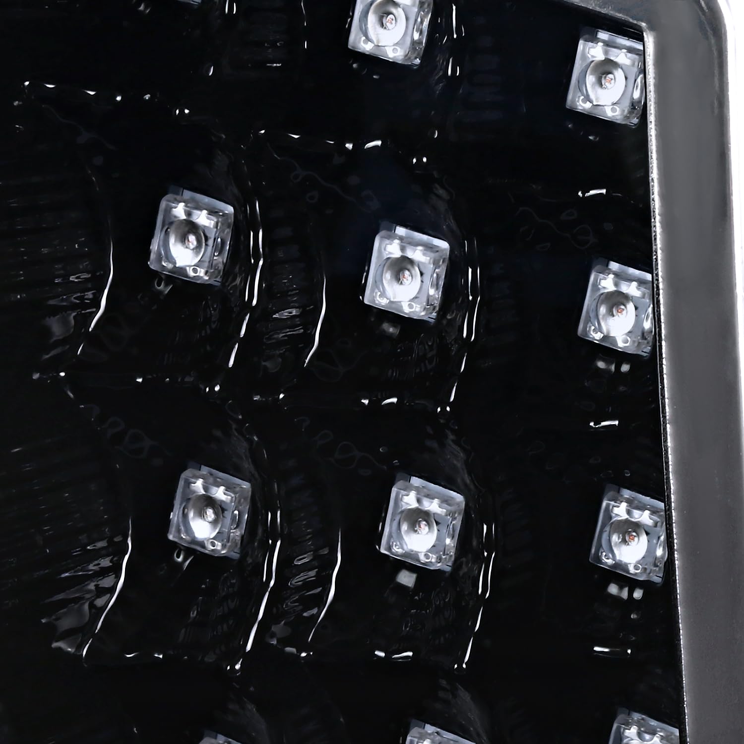 Glossy Black Smoke SPEC-D TUNING Projector Headlights w/LED Light Bar Compatible with 2014-2021 Toyota Tundra, Left + Right Pair Headlamps Assembly