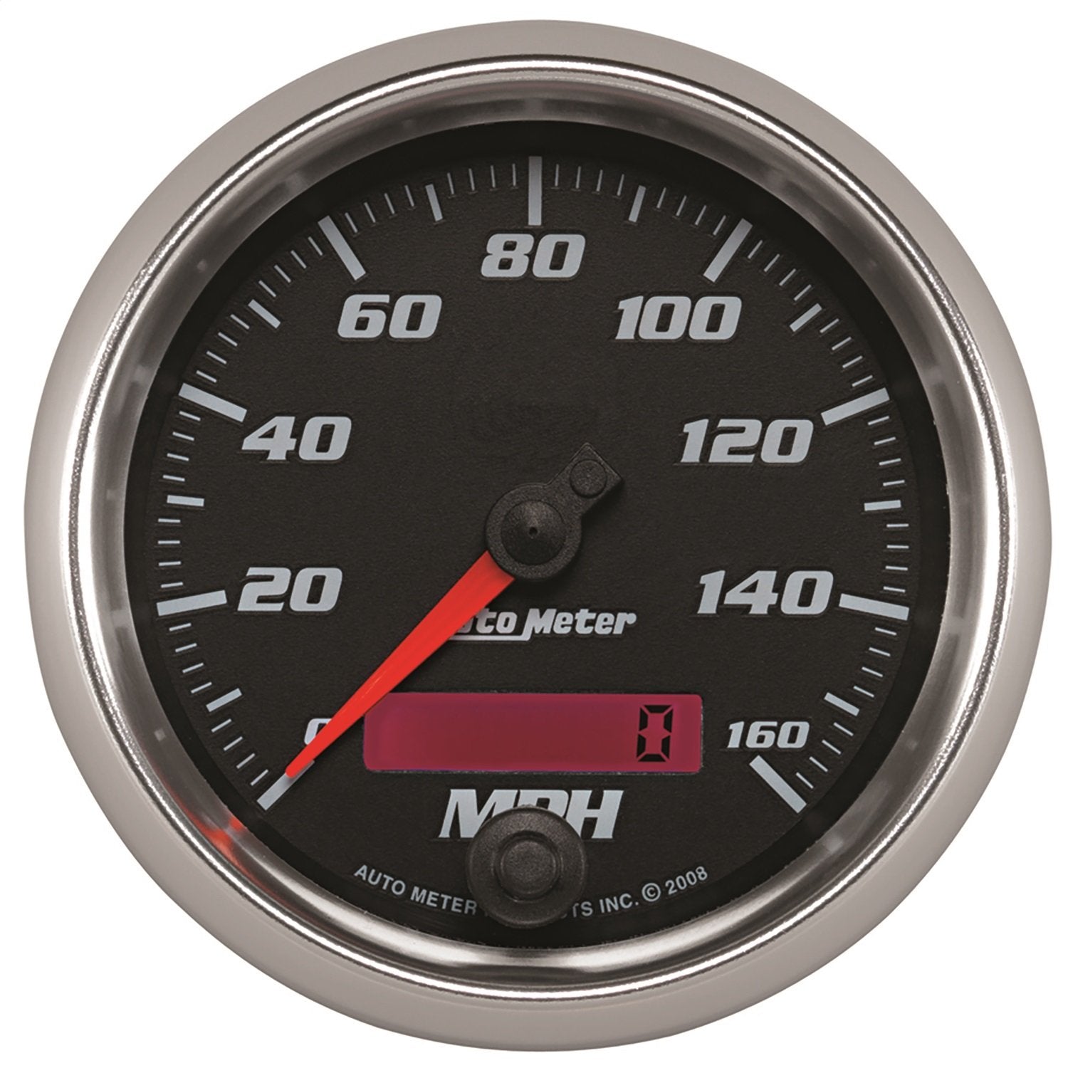 Speedometer AutoMeter Gauge, 3 3/8", 160Mph, Elec. Programmable, Black, Pro-Cycle (19689)