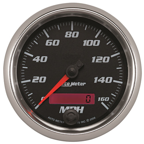 Speedometer AutoMeter Gauge, 3 3/8", 160Mph, Elec. Programmable, Black, Pro-Cycle (19689)