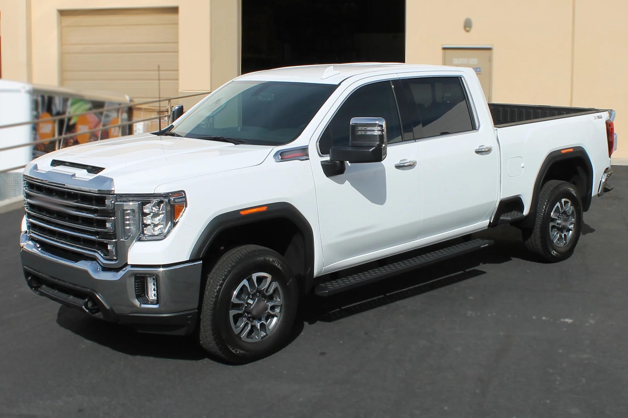 Raptor Series Running Boards 6.5in Wide Sawtooth Grip Black Aluminum Compatible with Classic Body Crew Cab 09-24 1500 and 10-26 2500/3500