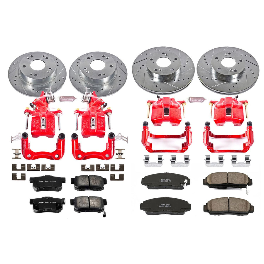 Power Stop 1-Click Performance Brake Kit with Caliper For Honda Accord KC2557 2003-2007 [Model Specific]
