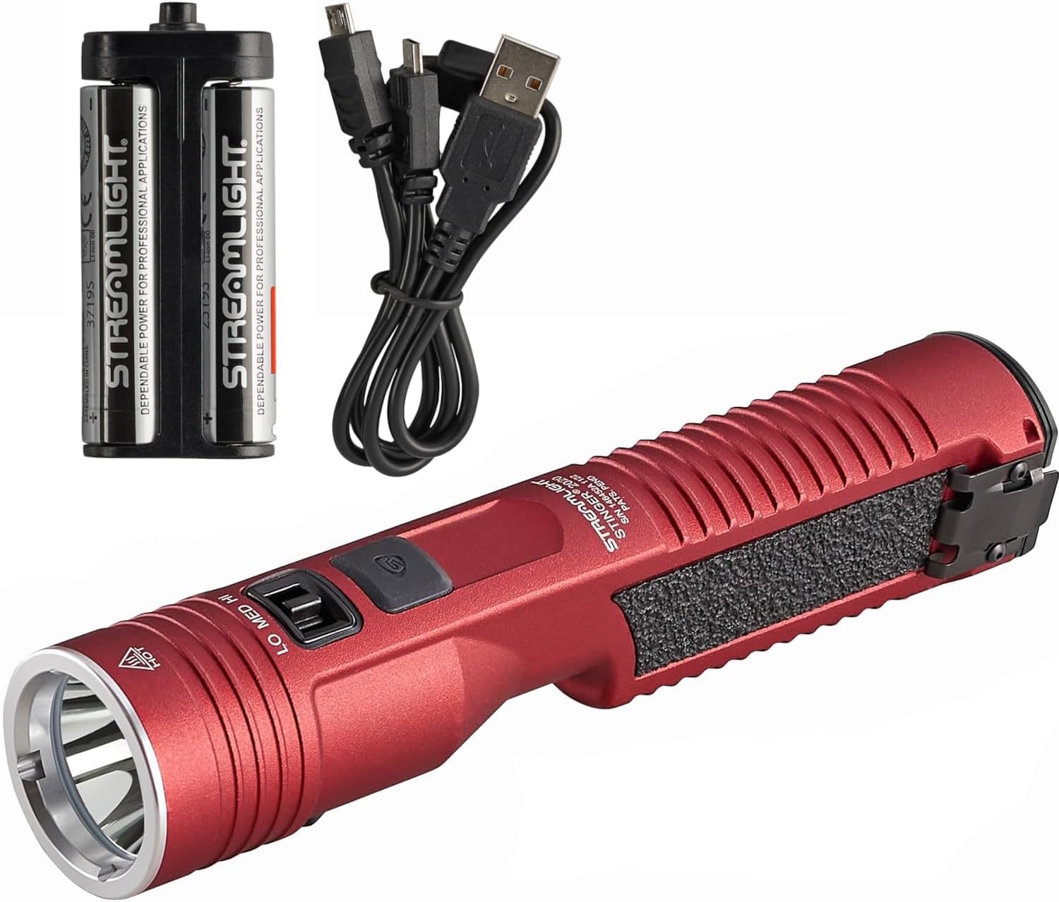 Streamlight 78120 2000-Lumen Stinger 2020 Rechargeable Professional Flashlight with Y USB Cord and Without Charger, Red