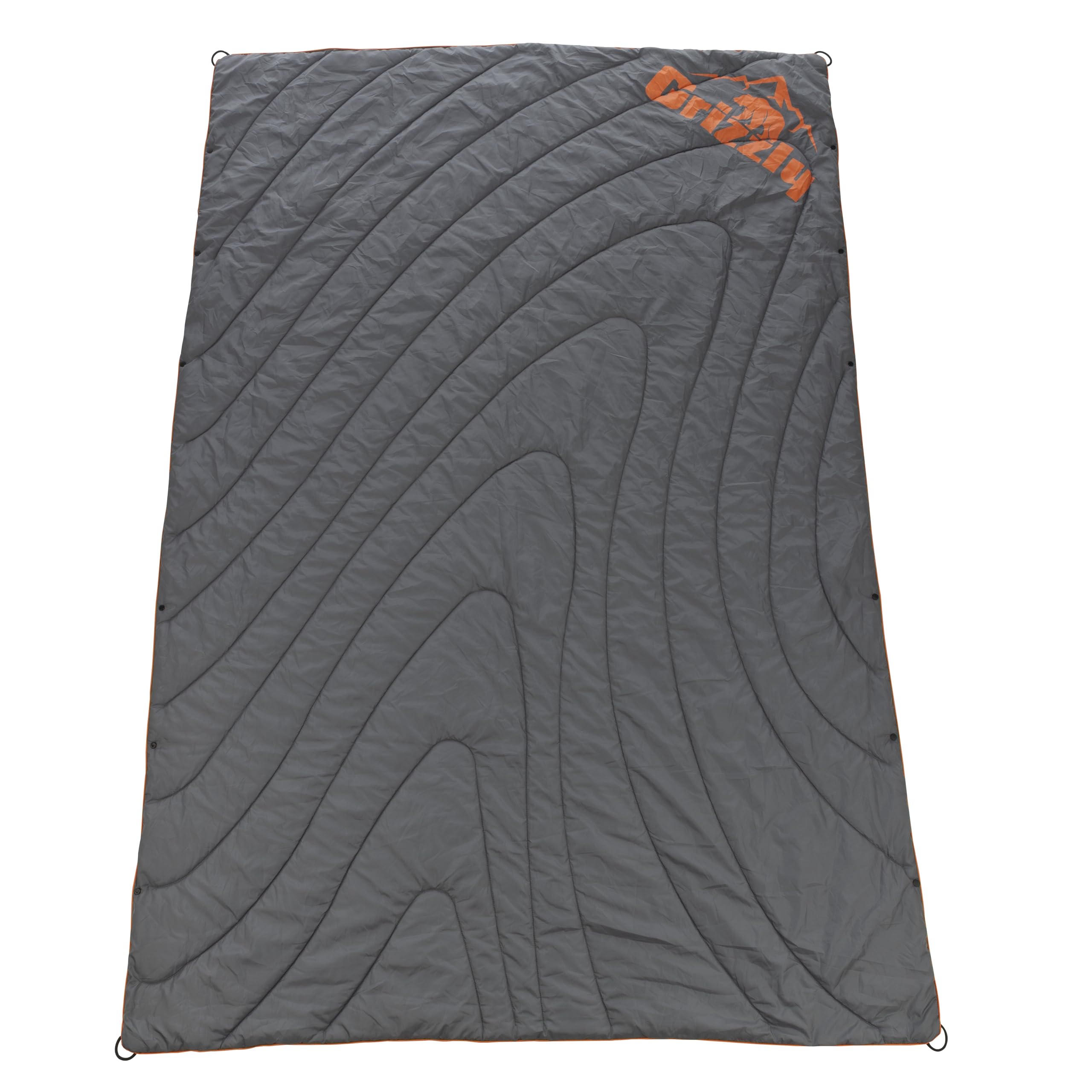 Outdoor Grizzly Blanket | Camping Hiking Hunting Fishing Outdoor Park | Weather Resistant | Carrying Case | Cape or Sleeping Bag | Charcoal/Orange