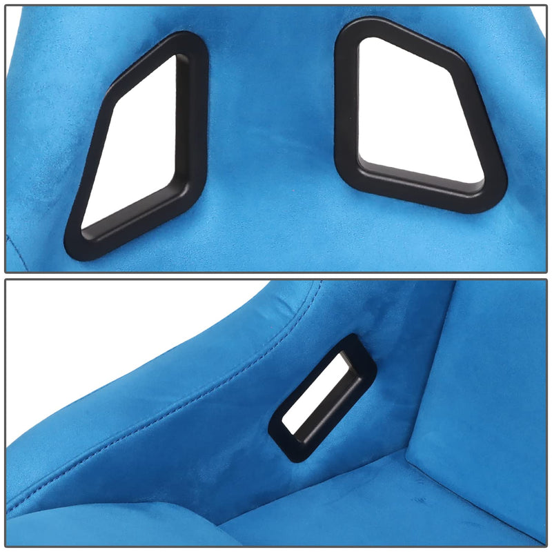 NRG Innovations Universal NRG-FRP-302BL-ULTRA Fixed Back Bucket Racing Seat for 6-Point Harnesses, Size L, Blue Seat Cover, 24" W X 36" H X 18" D