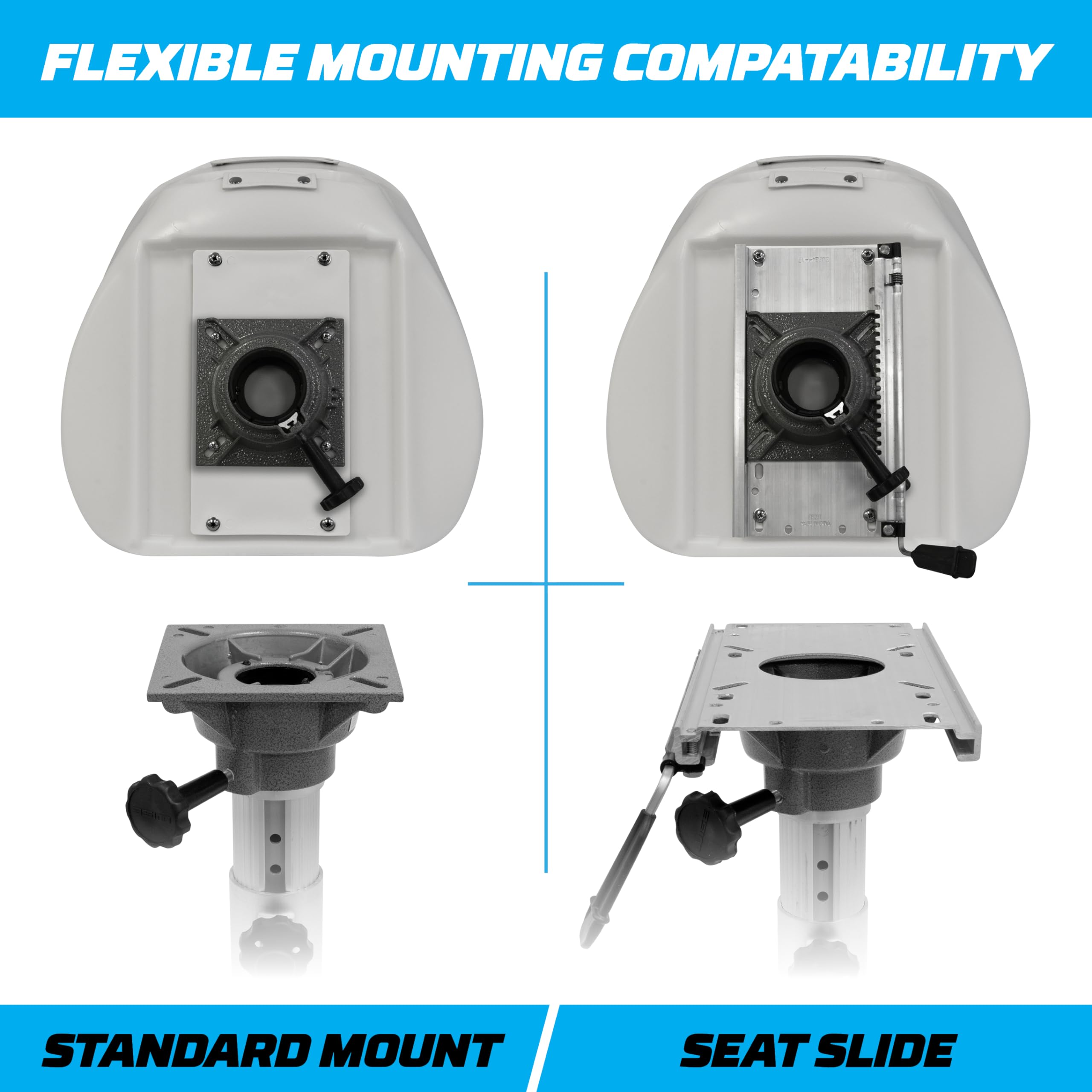8WD015-3-710 Wise Standard Compact Pilot Chair with Cushions and Mounting Plate, White