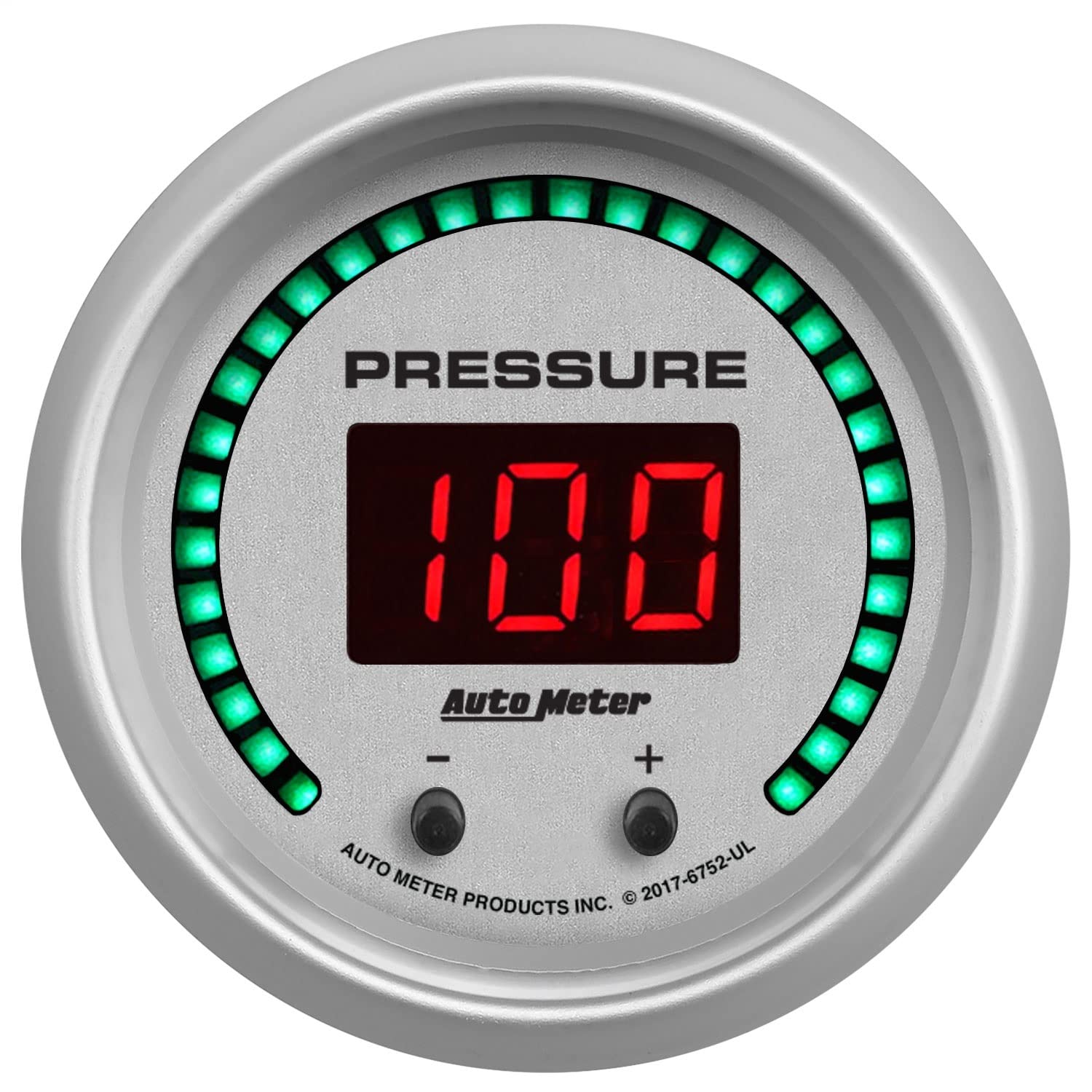 Gauge AutoMeter 6752-UL, Pressure, 2 1/16", Two Channel, Selectable, Ultra-Lite Elite Digital