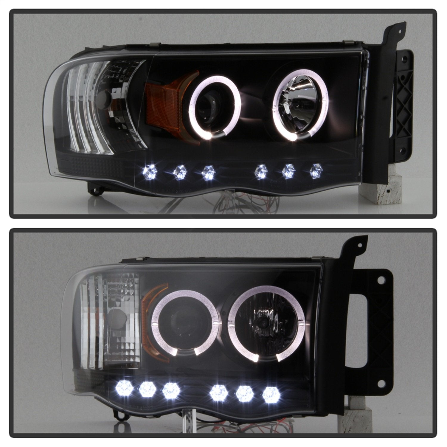Auto Spyder 5009975 LED Halo Projector Headlights Black/Clear