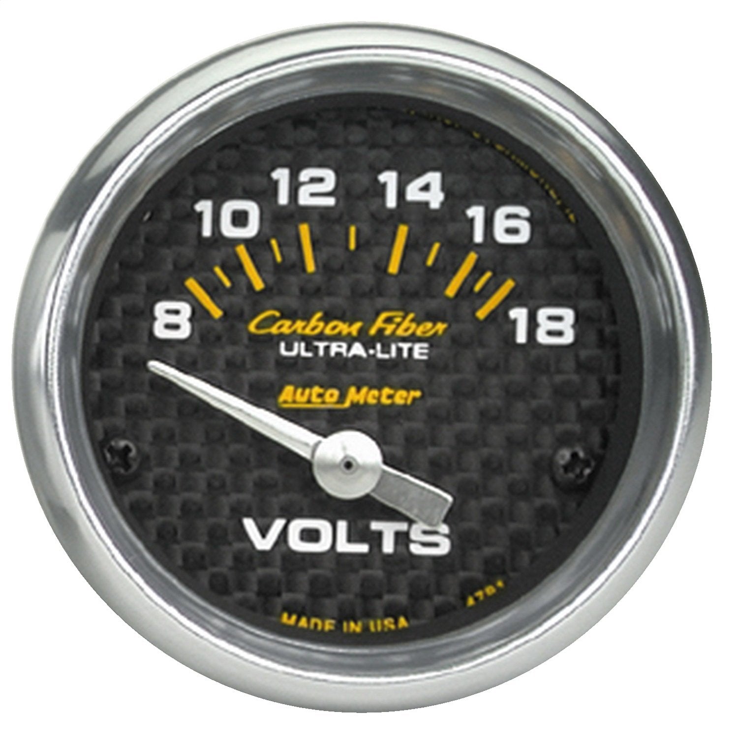 Auto Meter Carbon Fiber 4791 Electric Voltmeter Gauge, 2.3125 in.