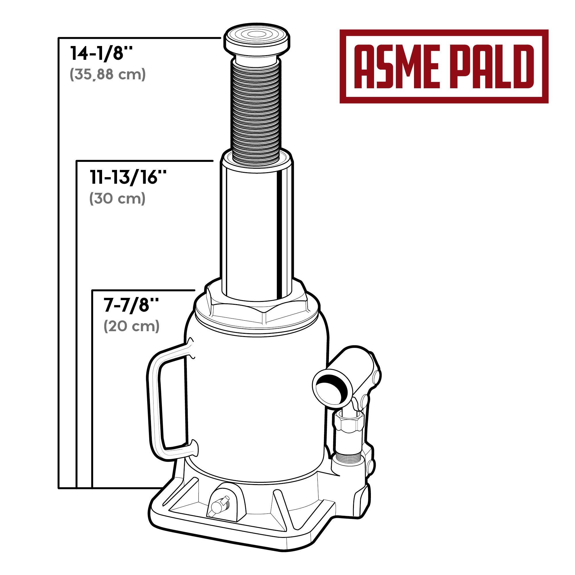 Powerbuilt 20 Ton Bottle Jack Shorty, Heavy Duty 40000 Pound Vehicle Hydraulic Lift with Stable Base, Pin Release, Stubby - 647504