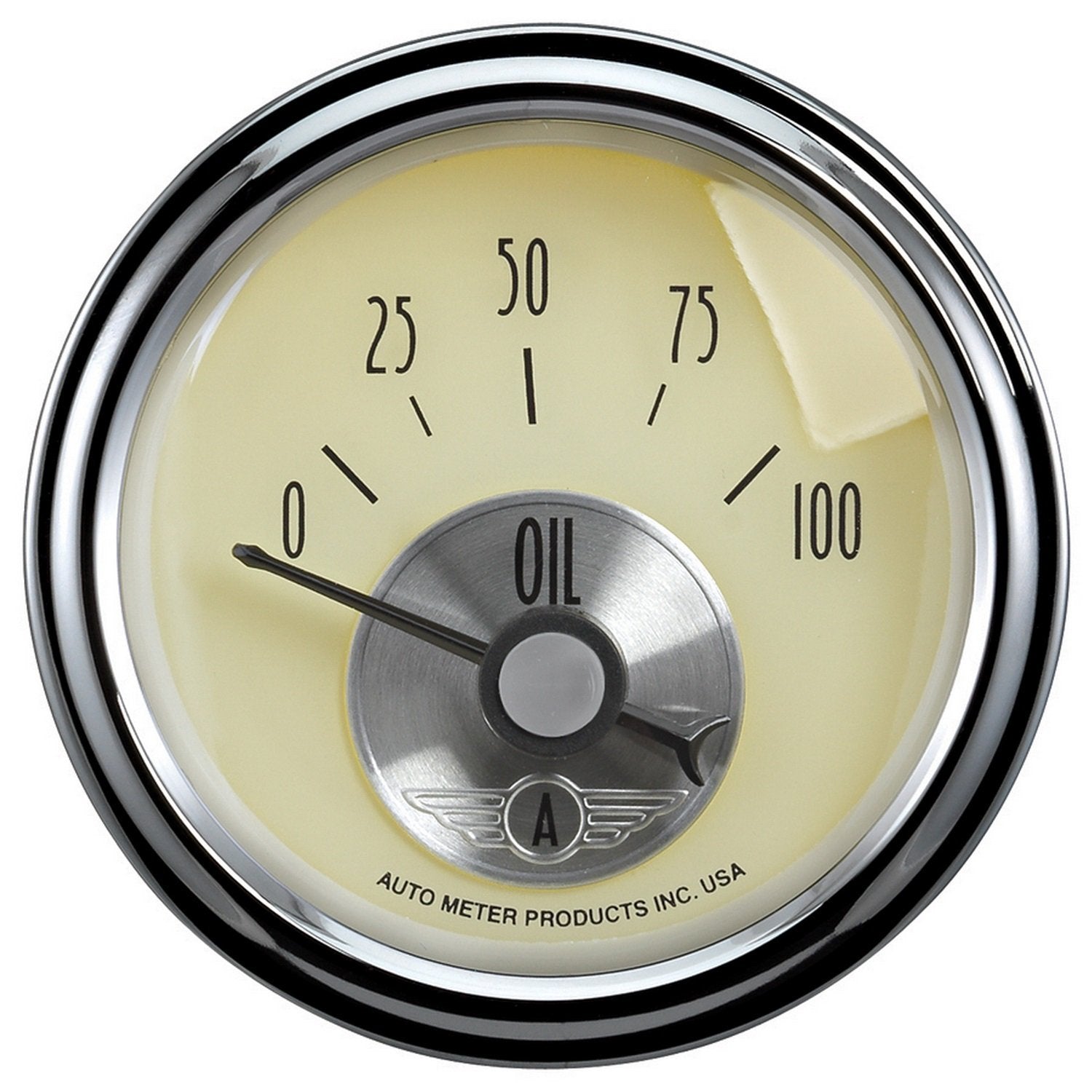 Auto Meter Prestige Antique Ivory 2-1/16" 0-100 PSI Oil Pressure Gauge 2027