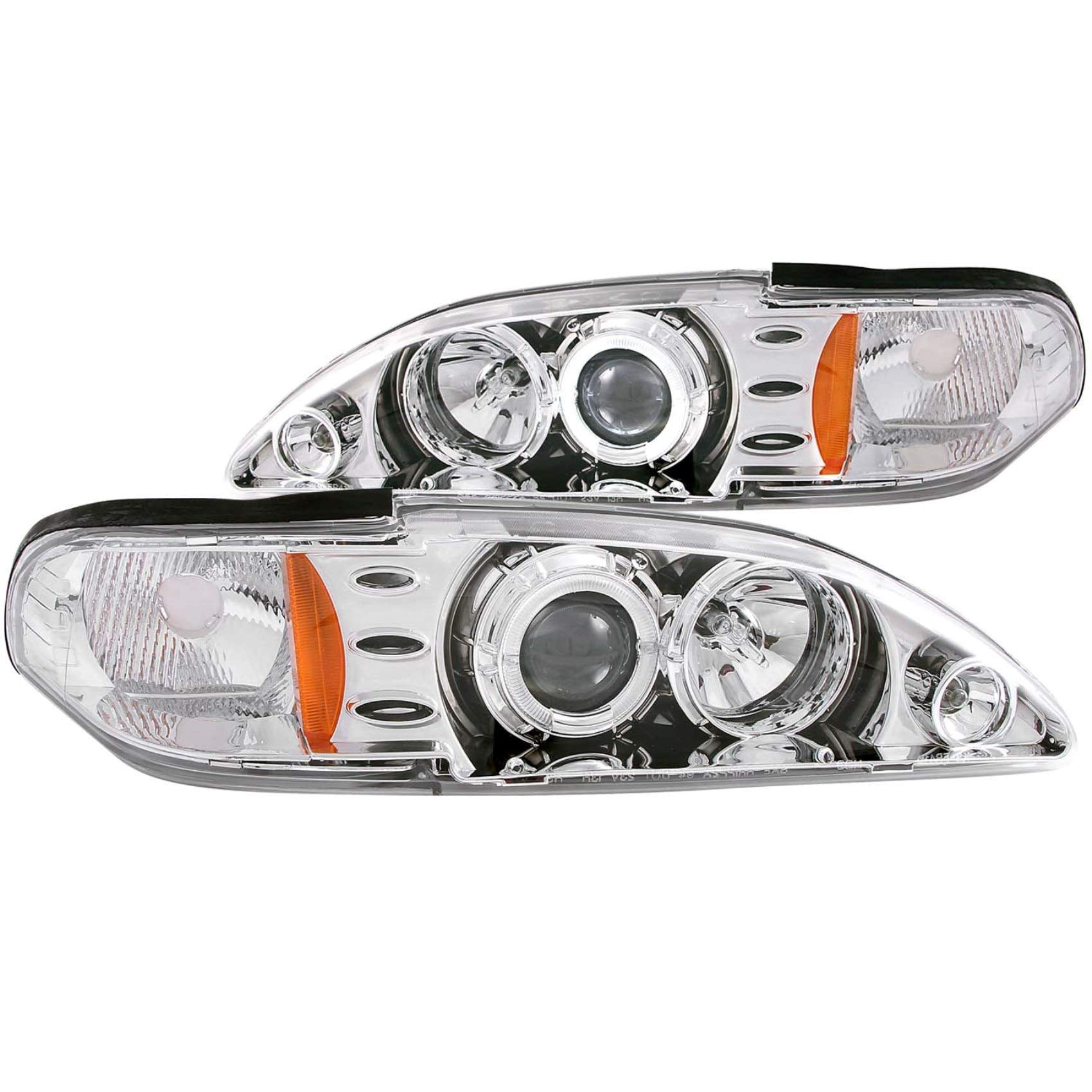 Ford Mustang Anzo USA 121039 Projector 1Pc with LED Halo Chrome Headlight Assembly - (Sold in Pairs)