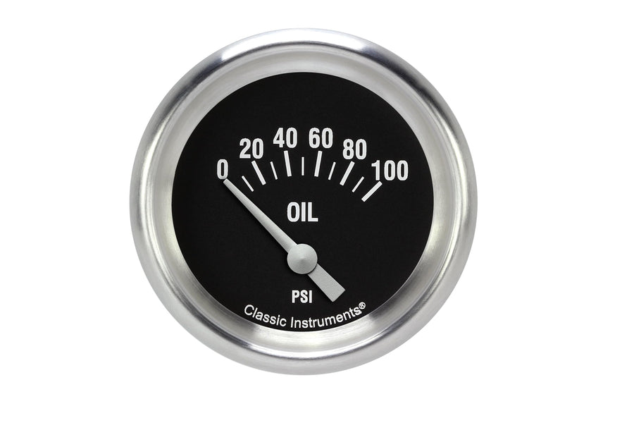 Hot Rod Classic Instruments HR281SLF 2 5/8" Oil Pressure Gauge 100 PSI Electric