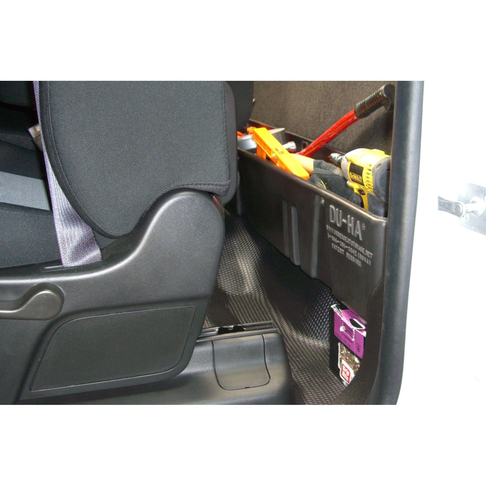 DU-HA Storage Unit Behind-The-Seat fits 07-19 Chevy Silverado/GMC Sierra Regular Cab (Classic) | Black Heavy-Duty Back Seat Organizer | 10058