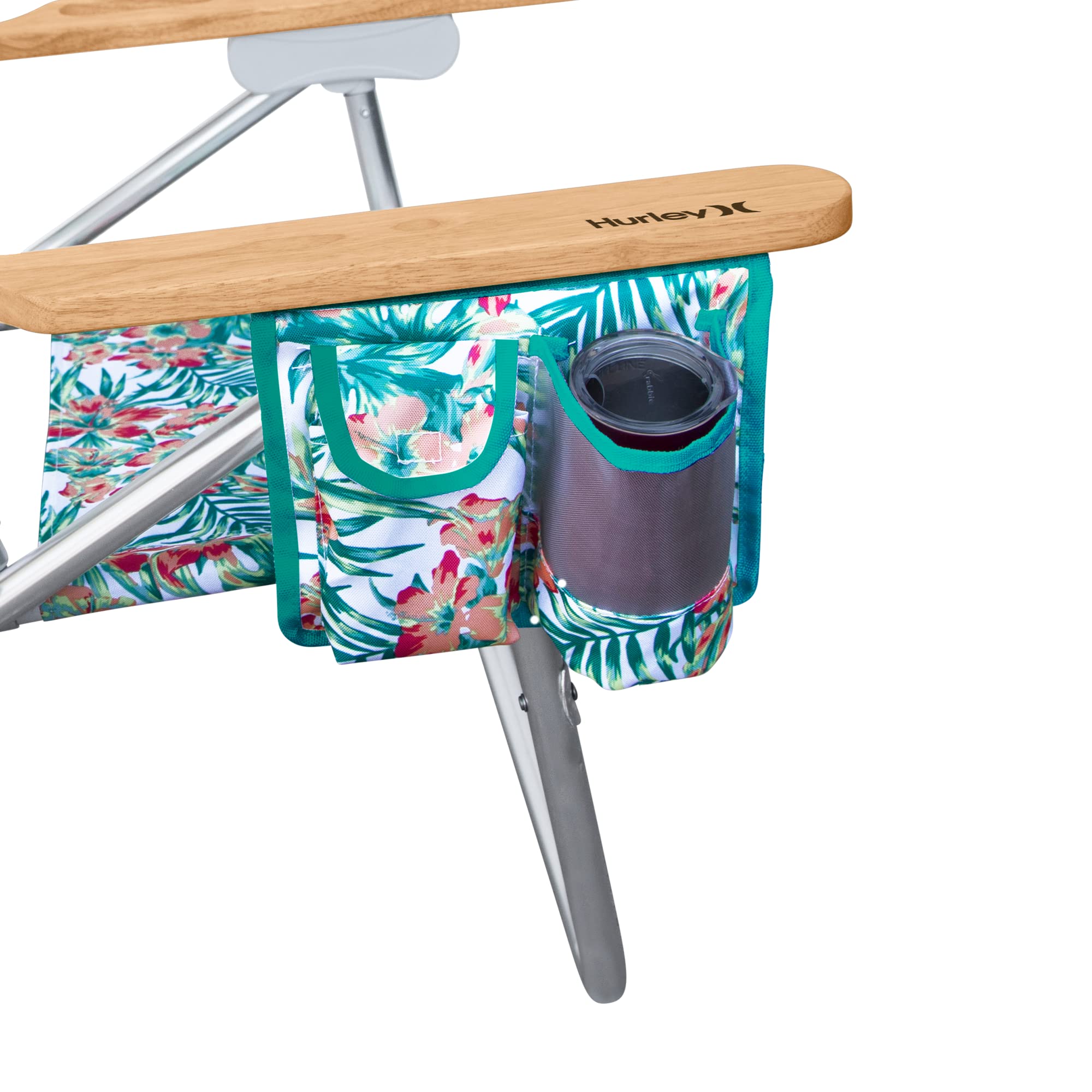 Hurley Beach Chair Mid-Height Wood Arm, One Size, Hawaiian Gardens White