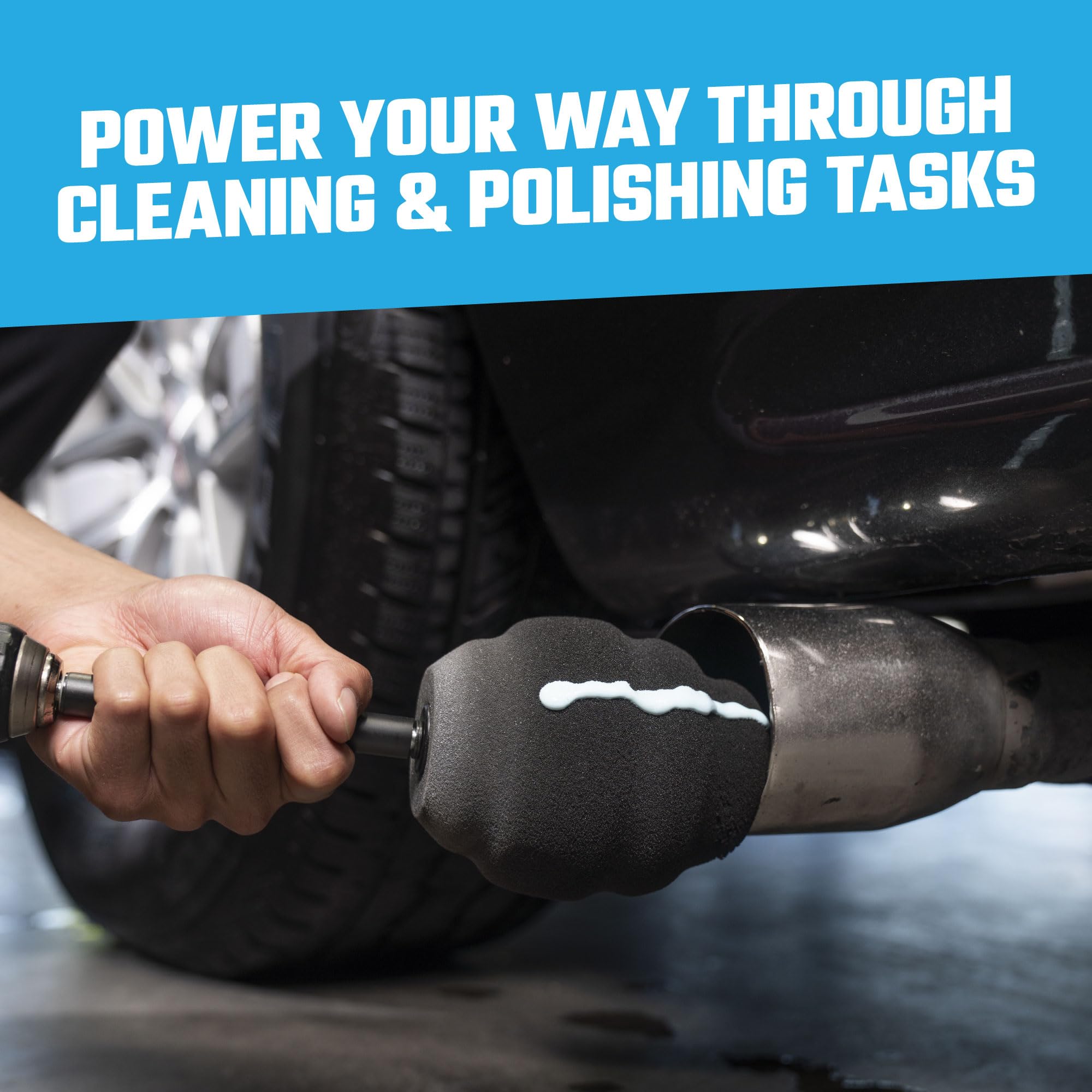 Ball Buster Chemical Guys Wheel and Rim Polisher System - Drill Attachment for Safe and Easy Cleaning of Wheels, Rims, and Hard-to-Reach Areas on Cars, Trucks, SUVs, RVs, and Motorcycles