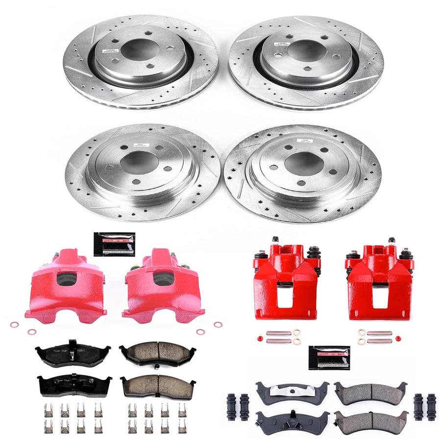 Power Stop Z23 Evolution Sport Brake Upgrade Kit KC1700 with Powder Coated Calipers For Chrysler 300M 1999-2002, Chrysler LHS 2001 [Model Specific]