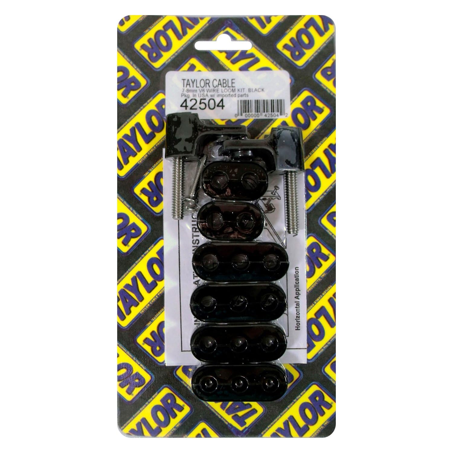 V6 Taylor Cable 42504 Horizontal Wire Loom Kit 7-8mm Vertical