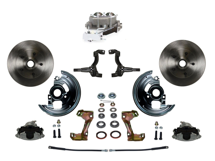 Manual LEED BRAKES Front Disc Brake Conversion Kit With Cast Iron Chrome Top M/C Disc/Drum Side Mount