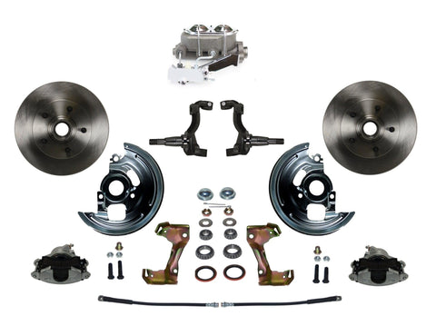 Manual LEED BRAKES Front Disc Brake Conversion Kit With Cast Iron Chrome Top M/C Disc/Drum Side Mount