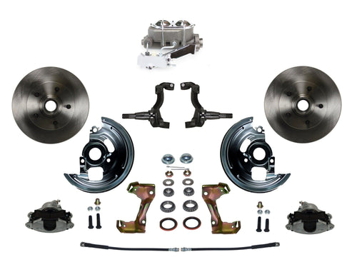 Manual LEED BRAKES Front Disc Brake Conversion Kit With Cast Iron Chrome Top M/C Disc/Drum Side Mount