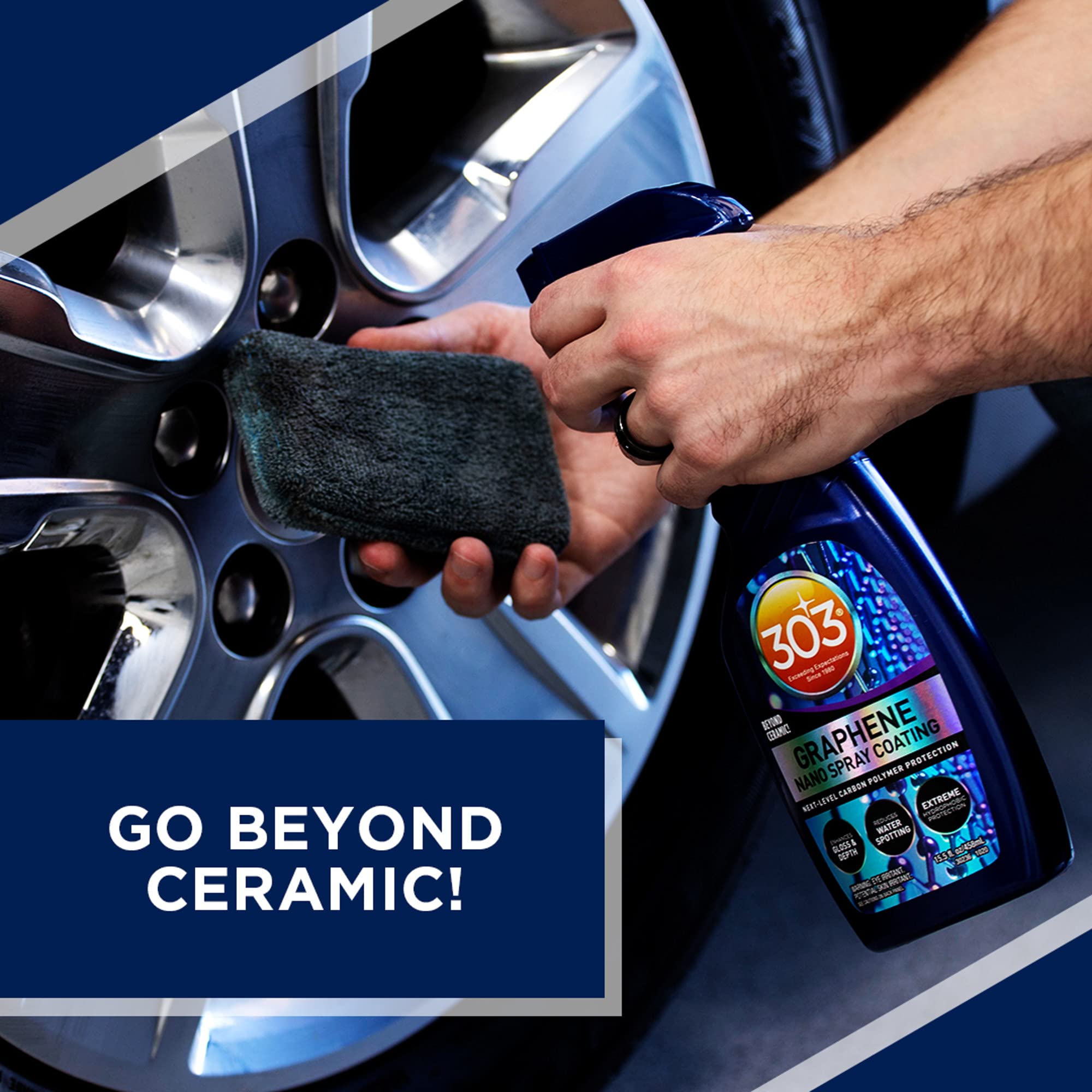 Graphene Nano Spray Coating 303 Products - Enhanced Gloss Finish & Depth, Water Repellent, UV Resistant, Helps Prevent Scratches, Beyond Ceramic Coating for Cars, Car Detailing Spray, 15.5oz.