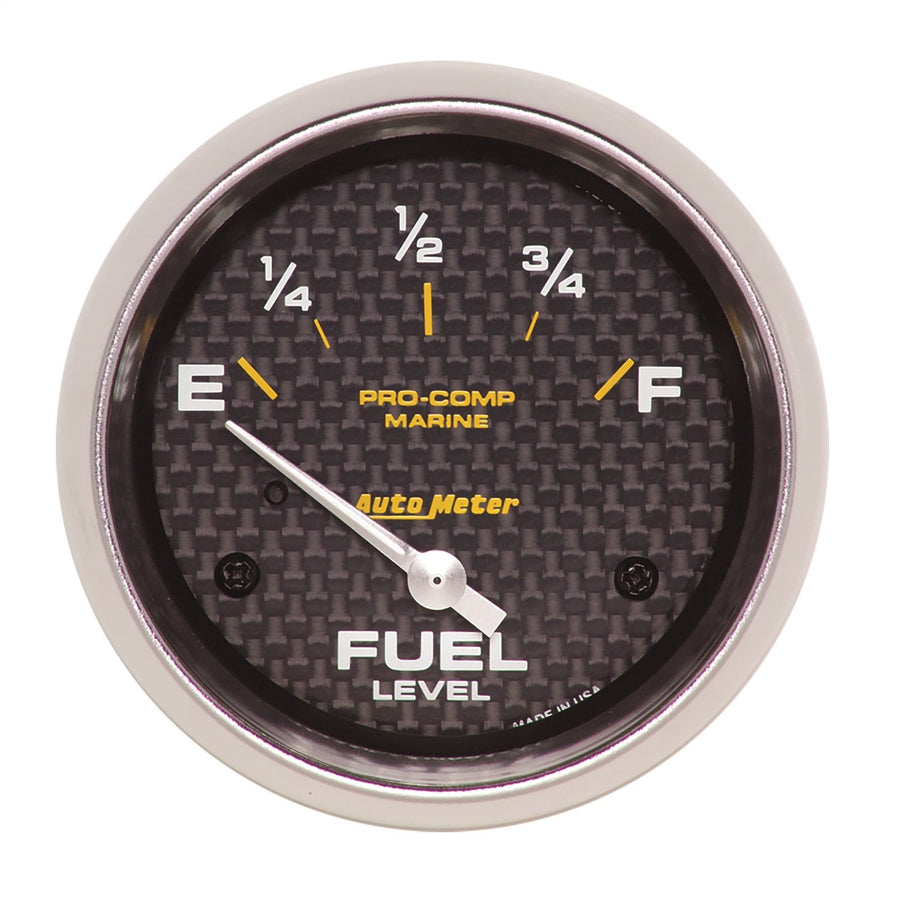 Fuel Level AutoMeter Gauge, 2 5/8", 240Ωe to 33Ωf, Elec, Marine Carbon Fiber (200761-40)