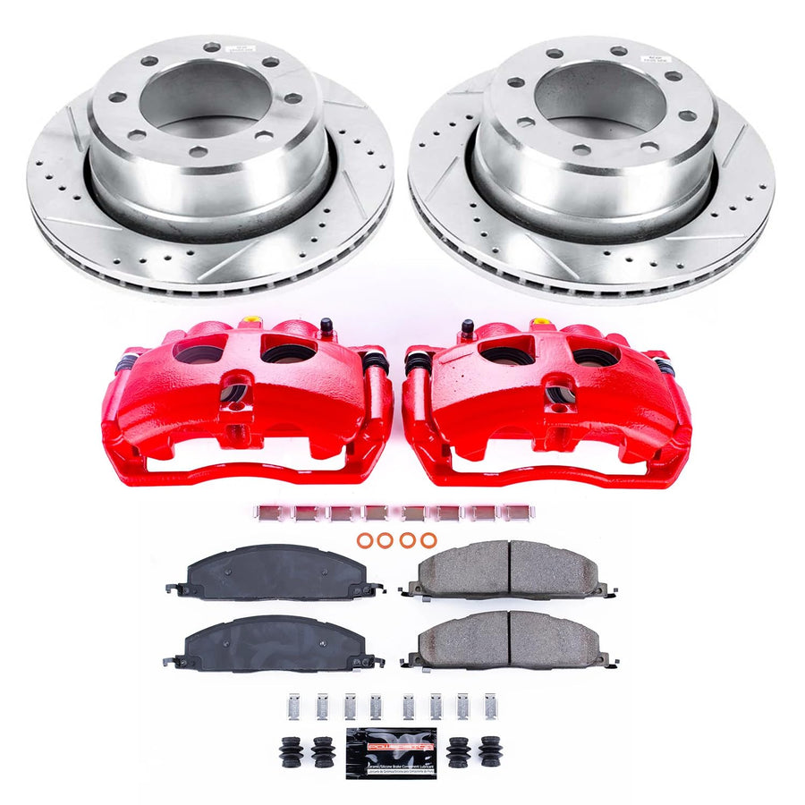 Power Stop Z23 Daily Driver KC5487A Rear Brake Caliper Kit-Drilled/Slotted Rotor, Brake Pads & Calipers For Dodge Ram 3500 2009-2010, Ram 3500 2011-2012 [Model Specific]
