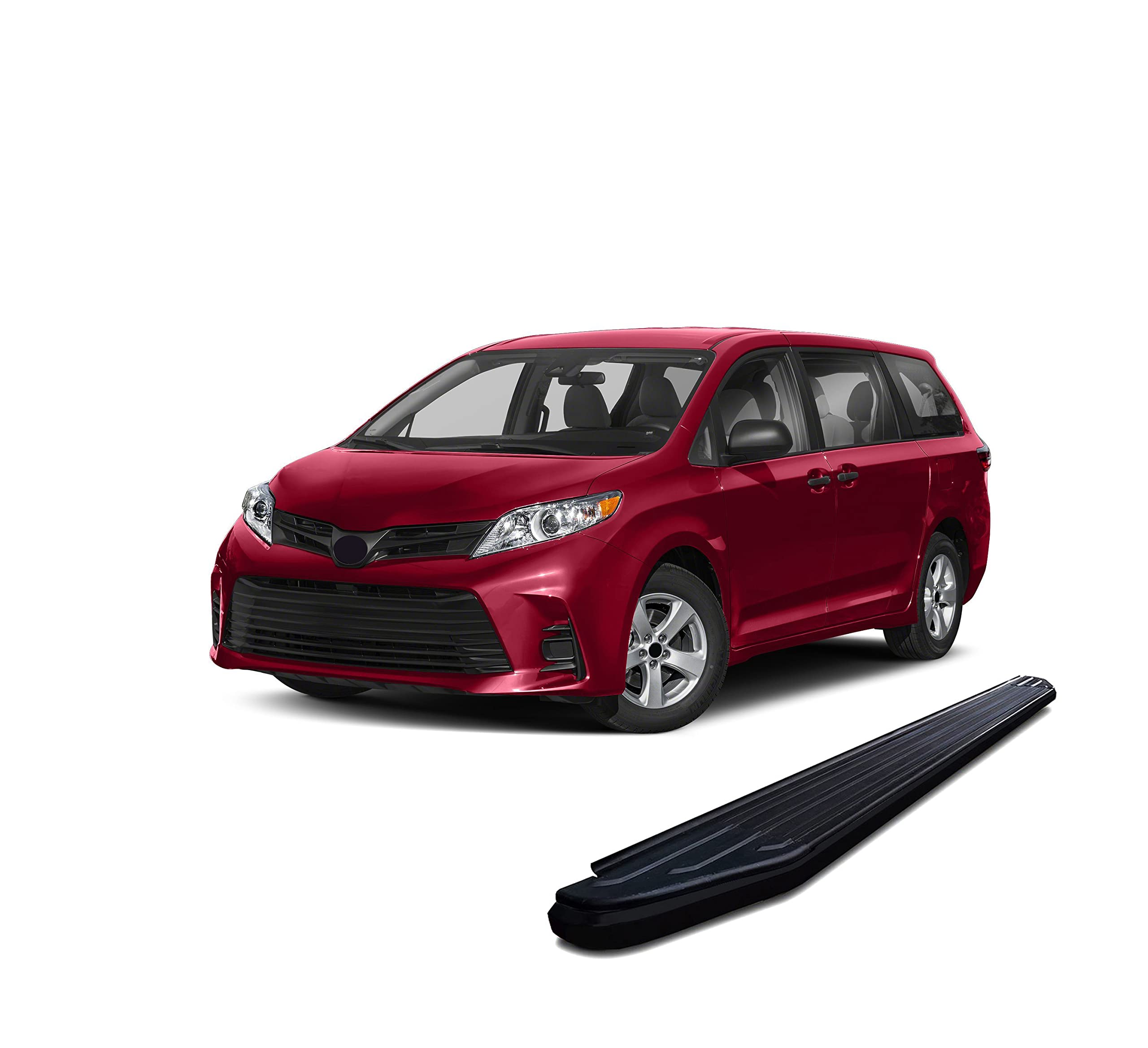 Peerless Black Horse Running Boards Compatible with 2018-2020 Toyota Sienna (Excl. XLE Models, and Hybrids)-PR-TY20BK