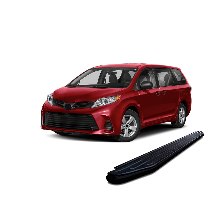 Peerless Black Horse Running Boards Compatible with 2018-2020 Toyota Sienna (Excl. XLE Models, and Hybrids)-PR-TY20BK