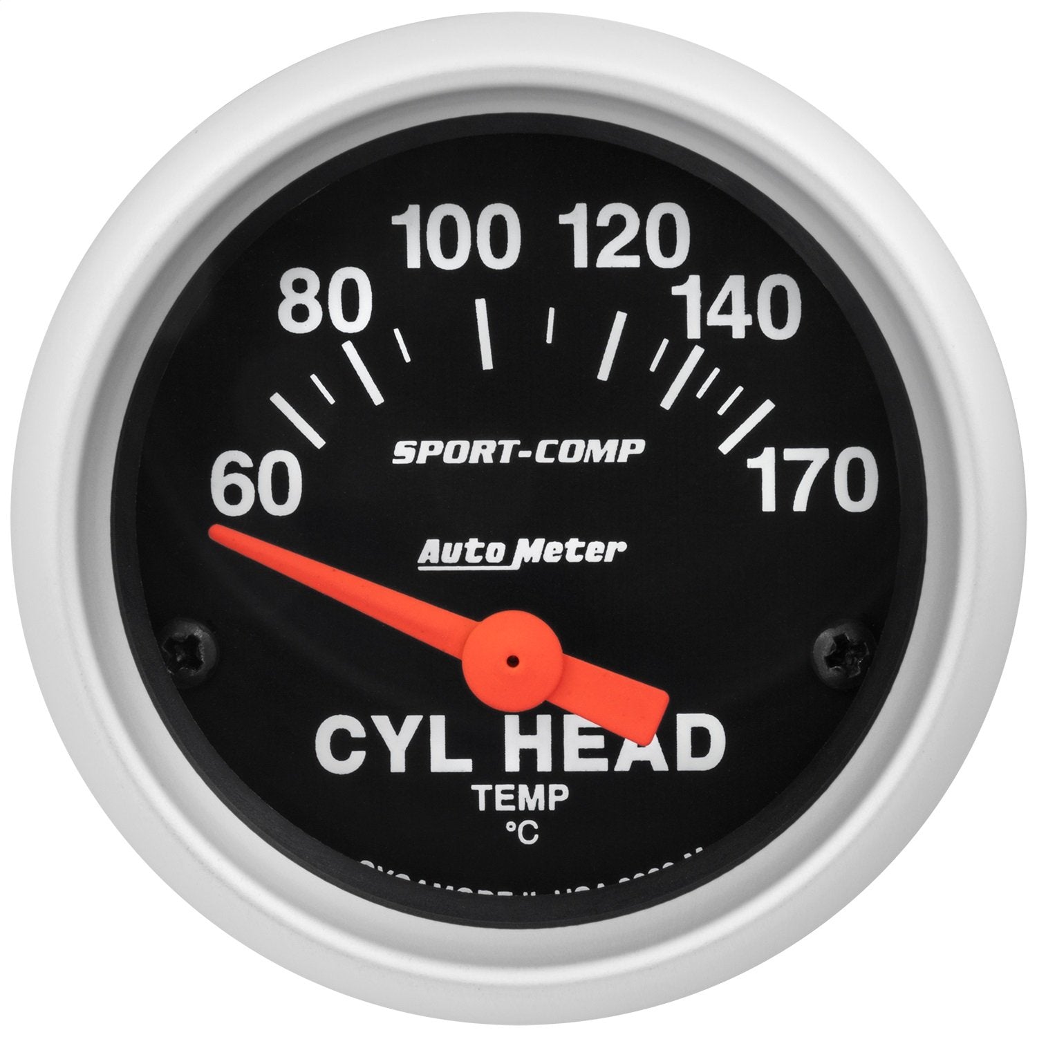 Gauge, AUTO METER: Cylinder Head Temp, 2 1/16", 60-170ºc, Electric, Sport-Comp