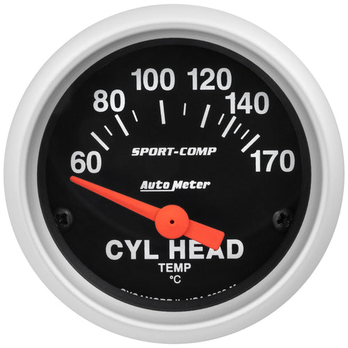 Gauge, AUTO METER: Cylinder Head Temp, 2 1/16", 60-170ºc, Electric, Sport-Comp